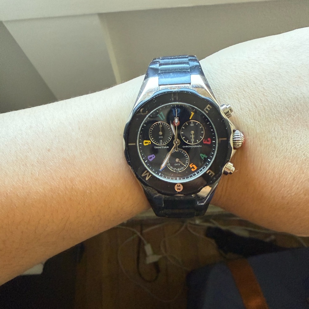 Michelle Tahitian Color face watch in Black